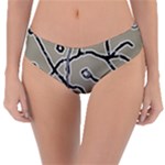 Sketchy abstract artistic print design Reversible Classic Bikini Bottoms