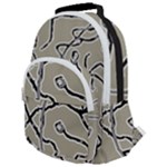 Sketchy abstract artistic print design Rounded Multi Pocket Backpack