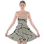 Sketchy abstract artistic print design Strapless Bra Top Dress