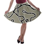 Sketchy abstract artistic print design A-line Skater Skirt
