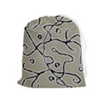 Sketchy abstract artistic print design Drawstring Pouch (XL)