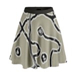 Sketchy abstract artistic print design High Waist Skirt