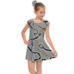 Sketchy abstract artistic print design Kids  Cap Sleeve Dress