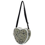 Sketchy abstract artistic print design Heart Shoulder Bag