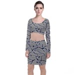 Sketchy abstract artistic print design Top and Skirt Sets