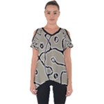 Sketchy abstract artistic print design Cut Out Side Drop T-Shirt