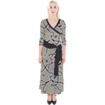 Sketchy abstract artistic print design Quarter Sleeve Wrap Maxi Dress