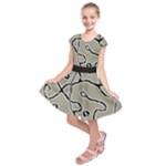 Sketchy abstract artistic print design Kids  Short Sleeve Dress