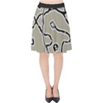 Sketchy abstract artistic print design Velvet High Waist Skirt