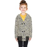 Sketchy abstract artistic print design Kids  Double Breasted Button Coat