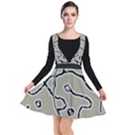 Sketchy abstract artistic print design Plunge Pinafore Dress