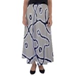 Sketchy abstract artistic print design Flared Maxi Skirt