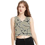 Sketchy abstract artistic print design V-Neck Cropped Tank Top