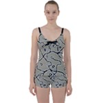 Sketchy abstract artistic print design Tie Front Two Piece Tankini