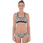 Sketchy abstract artistic print design Cross Back Hipster Bikini Set