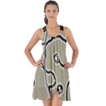 Sketchy abstract artistic print design Show Some Back Chiffon Dress