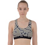 Sketchy abstract artistic print design Back Weave Sports Bra
