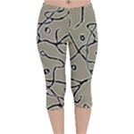 Sketchy abstract artistic print design Velvet Capri Leggings 