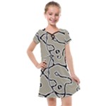 Sketchy abstract artistic print design Kids  Cross Web Dress