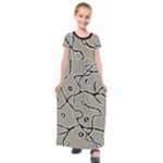 Sketchy abstract artistic print design Kids  Short Sleeve Maxi Dress