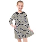 Sketchy abstract artistic print design Kids  Quarter Sleeve Shirt Dress