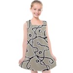 Sketchy abstract artistic print design Kids  Cross Back Dress
