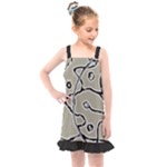 Sketchy abstract artistic print design Kids  Overall Dress