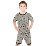 Sketchy abstract artistic print design Kids  T-Shirt and Shorts Set