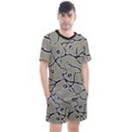 Sketchy abstract artistic print design Men s Mesh T-Shirt and Shorts Set