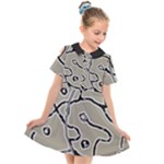 Sketchy abstract artistic print design Kids  Short Sleeve Shirt Dress