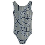Sketchy abstract artistic print design Kids  Cut-Out Back One Piece Swimsuit