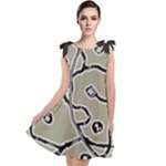 Sketchy abstract artistic print design Tie Up Tunic Dress