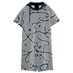 Sketchy abstract artistic print design Kids  Boyleg Half Suit Swimwear