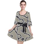 Sketchy abstract artistic print design Velour Kimono Dress