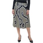Sketchy abstract artistic print design Classic Velour Midi Skirt 
