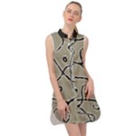 Sketchy abstract artistic print design Sleeveless Shirt Dress