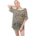 Sketchy abstract artistic print design Oversized Chiffon Top