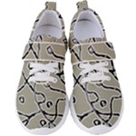 Sketchy abstract artistic print design Women s Velcro Strap Shoes