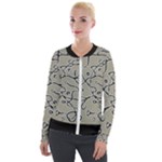 Sketchy abstract artistic print design Velvet Zip Up Jacket