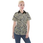 Sketchy abstract artistic print design Women s Short Sleeve Pocket Shirt