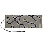 Sketchy abstract artistic print design Roll Up Canvas Pencil Holder (M)