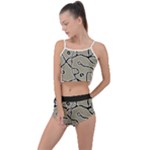 Sketchy abstract artistic print design Summer Cropped Co-Ord Set