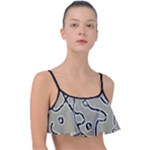 Sketchy abstract artistic print design Frill Bikini Top