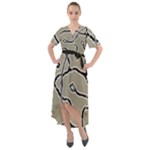 Sketchy abstract artistic print design Front Wrap High Low Dress