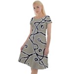 Sketchy abstract artistic print design Classic Short Sleeve Dress