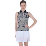 Sketchy abstract artistic print design Women s Sleeveless Polo T-Shirt