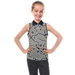 Sketchy abstract artistic print design Kids  Sleeveless Polo T-Shirt
