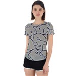 Sketchy abstract artistic print design Back Cut Out Sport T-Shirt