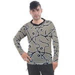 Sketchy abstract artistic print design Men s Pique Long Sleeve T-Shirt