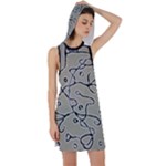 Sketchy abstract artistic print design Racer Back Hoodie Dress